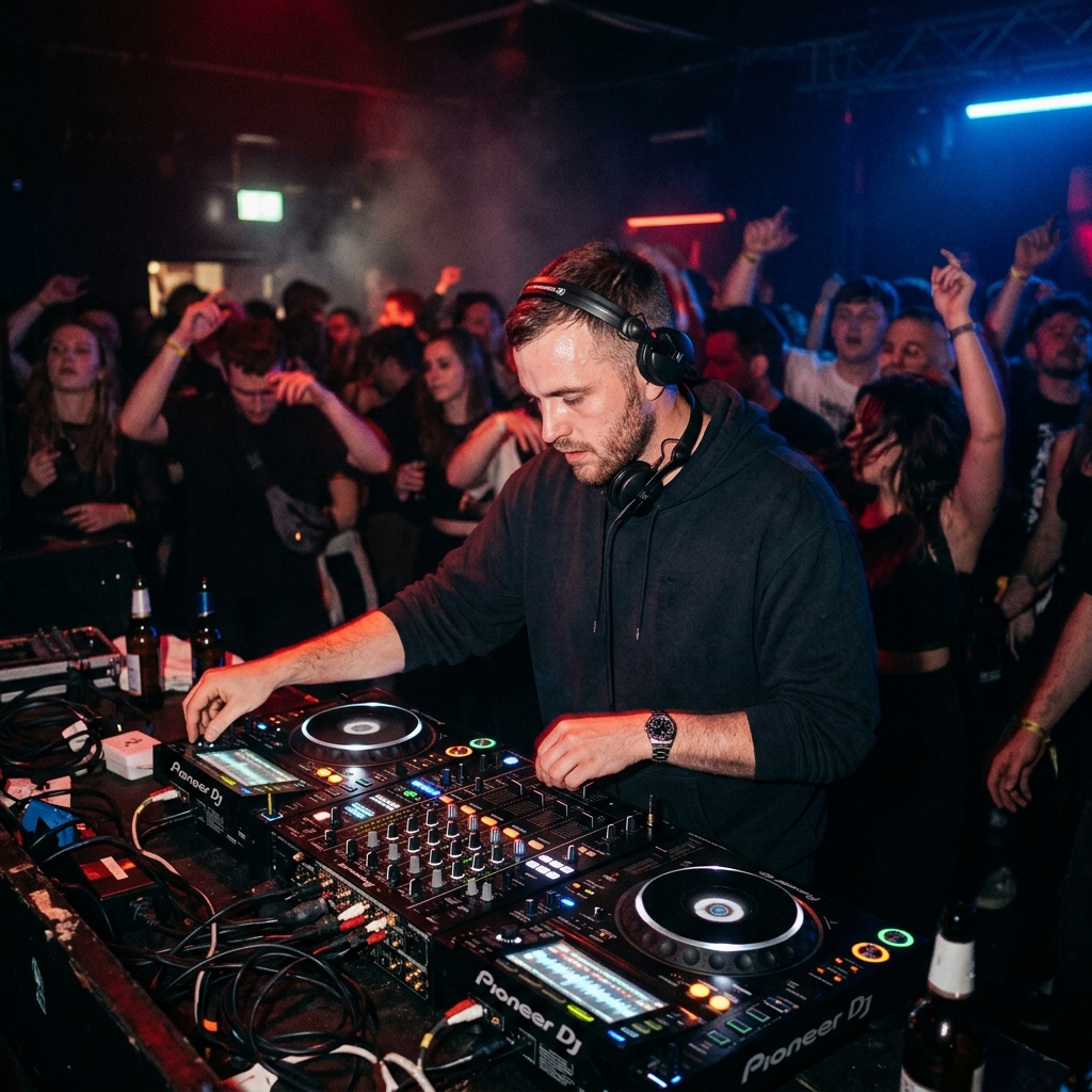 DJ performing at an underground event